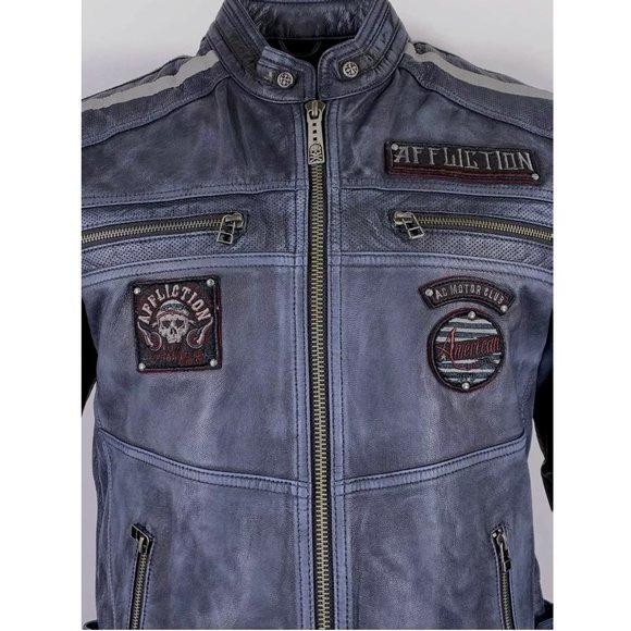 AFFLICTION Men's Jacket VELOCITY LEATHER JACKET - Picture 12 of 12